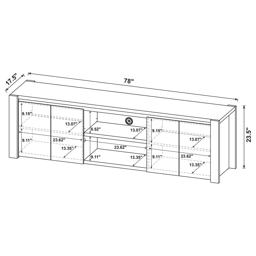 Home & Sleep Outlet - Laurelton 78-inch 4-door TV Stand Media Console Light Oak
