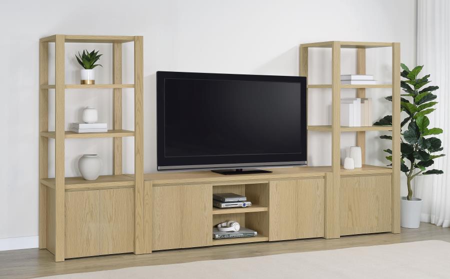 Home & Sleep Outlet - Laurelton 78-inch 4-door TV Stand Media Console Light Oak