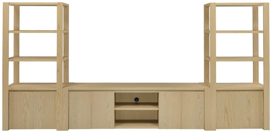 Home & Sleep Outlet - Laurelton 78-inch 4-door TV Stand Media Console Light Oak