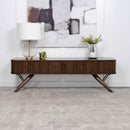 Valna Wood 71-inch TV Stand with Sliding Doors Walnut - Home & Sleep Outlet