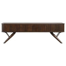 Valna Wood 71-inch TV Stand with Sliding Doors Walnut - Home & Sleep Outlet