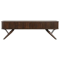 Valna Wood 71-inch TV Stand with Sliding Doors Walnut - Home & Sleep Outlet