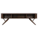Valna Wood 71-inch TV Stand with Sliding Doors Walnut - Home & Sleep Outlet