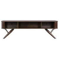 Valna Wood 71-inch TV Stand with Sliding Doors Walnut - Home & Sleep Outlet