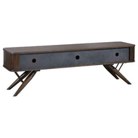 Valna Wood 71-inch TV Stand with Sliding Doors Walnut - Home & Sleep Outlet