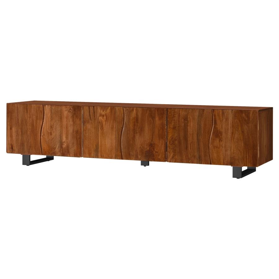 Home & Sleep Outlet - Trask 86-inch Wood TV Stand Media Console Mango Brown