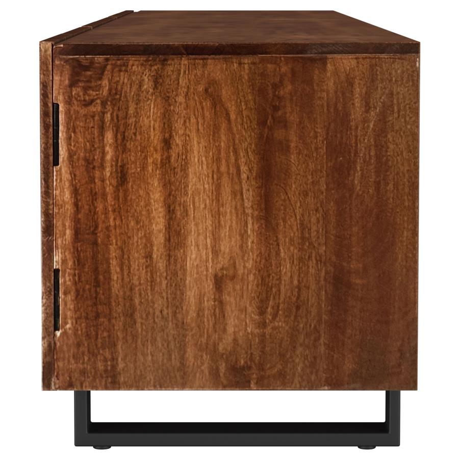 Home & Sleep Outlet - Trask 86-inch Wood TV Stand Media Console Mango Brown