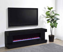 Mallory TV Stand Fireplace Console Bluetooth Speaker Black High Gloss - Home & Sleep Outlet