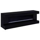 Mallory TV Stand Fireplace Console Bluetooth Speaker Black High Gloss - Home & Sleep Outlet