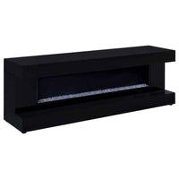 Mallory TV Stand Fireplace Console Bluetooth Speaker Black High Gloss - Home & Sleep Outlet