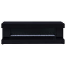 Mallory TV Stand Fireplace Console Bluetooth Speaker Black High Gloss - Home & Sleep Outlet