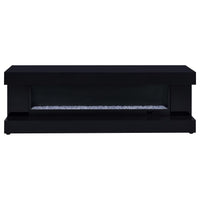 Mallory TV Stand Fireplace Console Bluetooth Speaker Black High Gloss - Home & Sleep Outlet