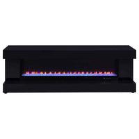 Mallory TV Stand Fireplace Console Bluetooth Speaker Black High Gloss - Home & Sleep Outlet