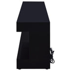 Mallory TV Stand Fireplace Console Bluetooth Speaker Black High Gloss