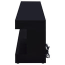 Mallory TV Stand Fireplace Console Bluetooth Speaker Black High Gloss - Home & Sleep Outlet
