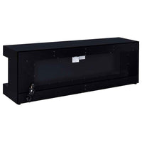 Mallory TV Stand Fireplace Console Bluetooth Speaker Black High Gloss - Home & Sleep Outlet