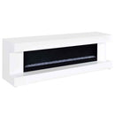 Mallory TV Stand Fireplace Console Bluetooth Speaker White High Gloss - Home & Sleep Outlet