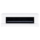 Mallory TV Stand Fireplace Console Bluetooth Speaker White High Gloss - Home & Sleep Outlet