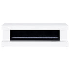 Mallory TV Stand Fireplace Console Bluetooth Speaker White High Gloss