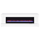 Mallory TV Stand Fireplace Console Bluetooth Speaker White High Gloss - Home & Sleep Outlet