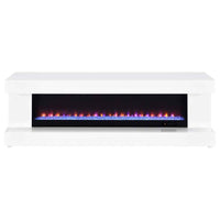 Mallory TV Stand Fireplace Console Bluetooth Speaker White High Gloss - Home & Sleep Outlet