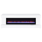 Mallory TV Stand Fireplace Console Bluetooth Speaker White High Gloss
