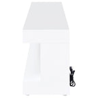 Mallory TV Stand Fireplace Console Bluetooth Speaker White High Gloss