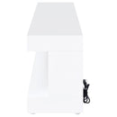 Mallory TV Stand Fireplace Console Bluetooth Speaker White High Gloss - Home & Sleep Outlet