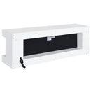 Mallory TV Stand Fireplace Console Bluetooth Speaker White High Gloss - Home & Sleep Outlet