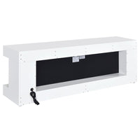 Mallory TV Stand Fireplace Console Bluetooth Speaker White High Gloss - Home & Sleep Outlet