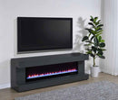 Mallory TV Stand Fireplace Console Bluetooth Speaker Grey High Gloss - Home & Sleep Outlet
