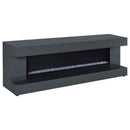 Mallory TV Stand Fireplace Console Bluetooth Speaker Grey High Gloss - Home & Sleep Outlet