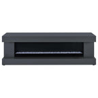 Mallory TV Stand Fireplace Console Bluetooth Speaker Grey High Gloss