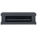 Mallory TV Stand Fireplace Console Bluetooth Speaker Grey High Gloss - Home & Sleep Outlet
