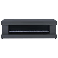 Mallory TV Stand Fireplace Console Bluetooth Speaker Grey High Gloss - Home & Sleep Outlet