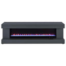 Mallory TV Stand Fireplace Console Bluetooth Speaker Grey High Gloss - Home & Sleep Outlet