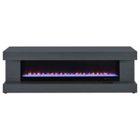 Mallory TV Stand Fireplace Console Bluetooth Speaker Grey High Gloss - Home & Sleep Outlet