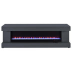 Mallory TV Stand Fireplace Console Bluetooth Speaker Grey High Gloss