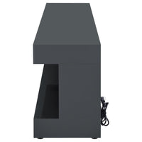 Mallory TV Stand Fireplace Console Bluetooth Speaker Grey High Gloss - Home & Sleep Outlet