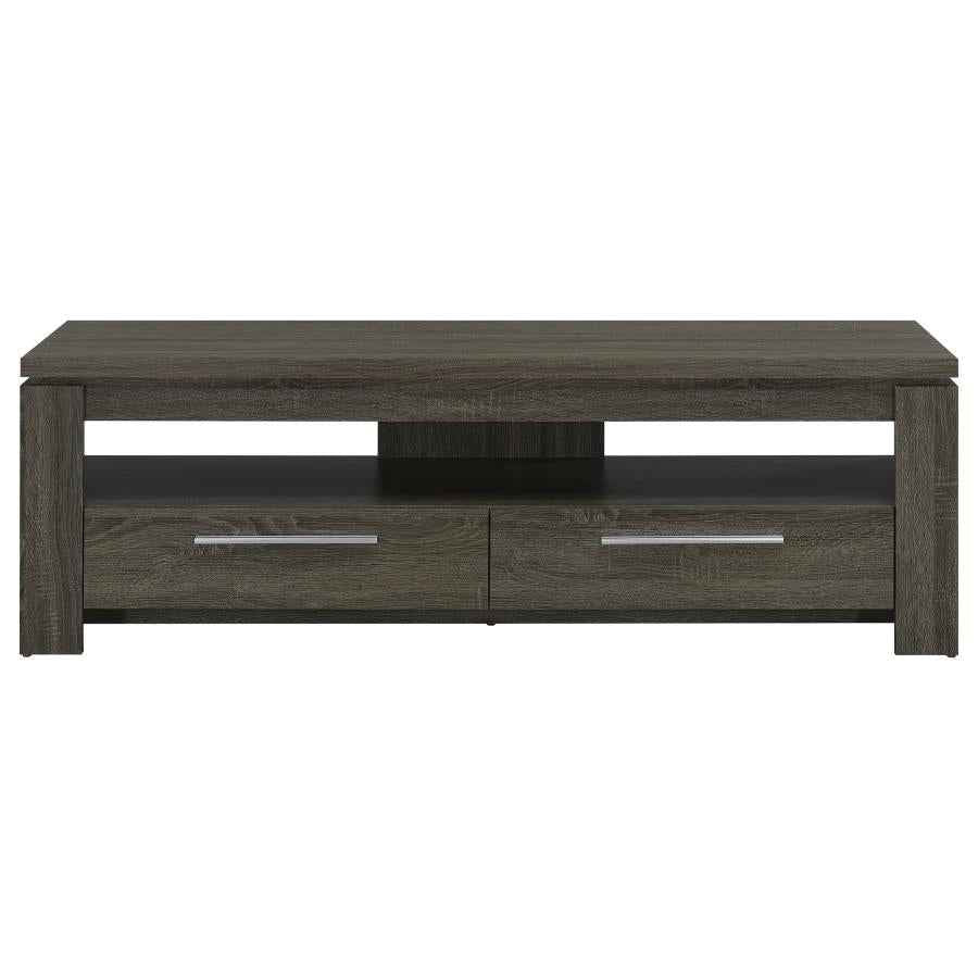 Elkton 2-drawer Engineered Wood 59-inch TV Stand Weathered Grey - Home & Sleep Outlet