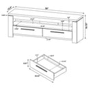 Elkton 2-drawer Engineered Wood 59-inch TV Stand Weathered Grey - Home & Sleep Outlet