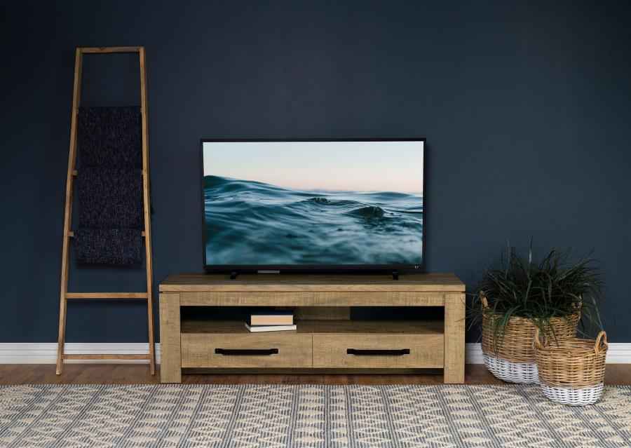 Elkton 2-drawer Engineered Wood 59-inch TV Stand Mango - Home & Sleep Outlet