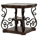 Laney 1-shelf Glass Top Square End Table Deep Merlot - Home & Sleep Outlet