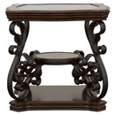 Laney 1-shelf Glass Top Square End Table Deep Merlot - Home & Sleep Outlet