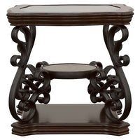 Laney 1-shelf Glass Top Square End Table Deep Merlot - Home & Sleep Outlet