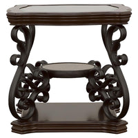 Laney 1-shelf Glass Top Square End Table Deep Merlot - Home & Sleep Outlet