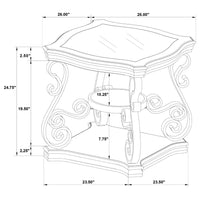 Laney 1-shelf Glass Top Square End Table Deep Merlot - Home & Sleep Outlet