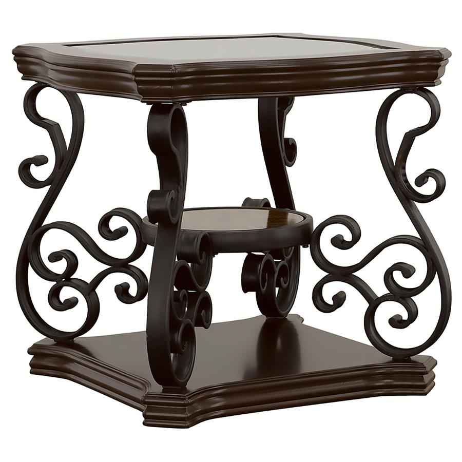 Laney 2-piece Glass Top Coffee and End Table Set Dark Merlot - Home & Sleep Outlet