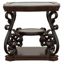 Laney 2-piece Glass Top Coffee and End Table Set Dark Merlot - Home & Sleep Outlet