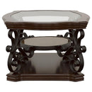Laney 2-piece Glass Top Coffee and End Table Set Dark Merlot - Home & Sleep Outlet